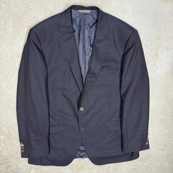 Samuelsohn Blazer Super 130's Wool Sport Coat Mesh Pearl Buttons Blue 44R - Picture 2 of 11